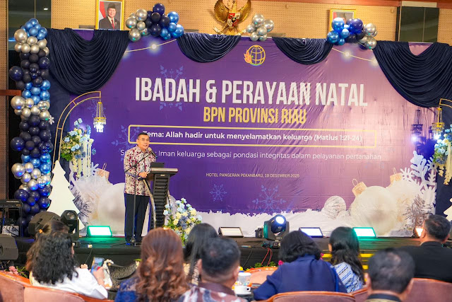 Wamen ATR/BPN Ajak Jajaran Kanwil BPN Riau Maknai Natal sebagai Penguat Integritas Pelayanan
