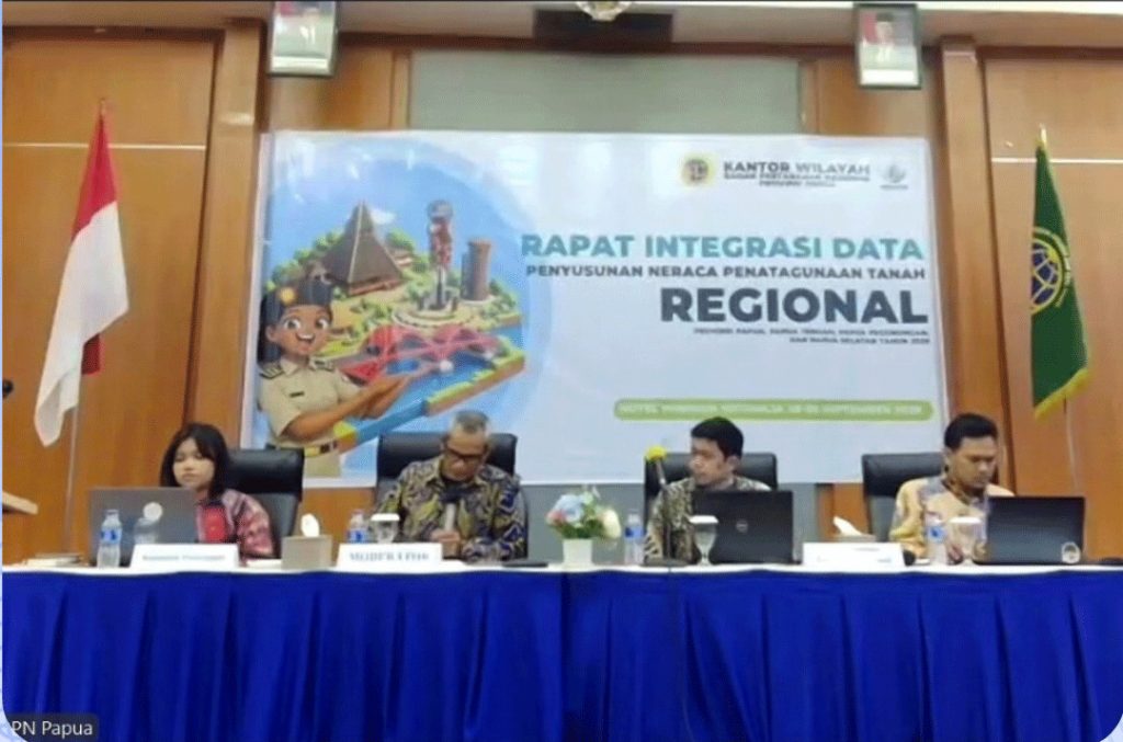 BPN Puncak Jaya mengikuti Rapat Integrasi Data Neraca Penatagunaan Tanah Regional Papua